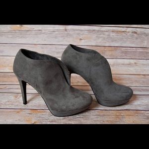 Gray heel booties